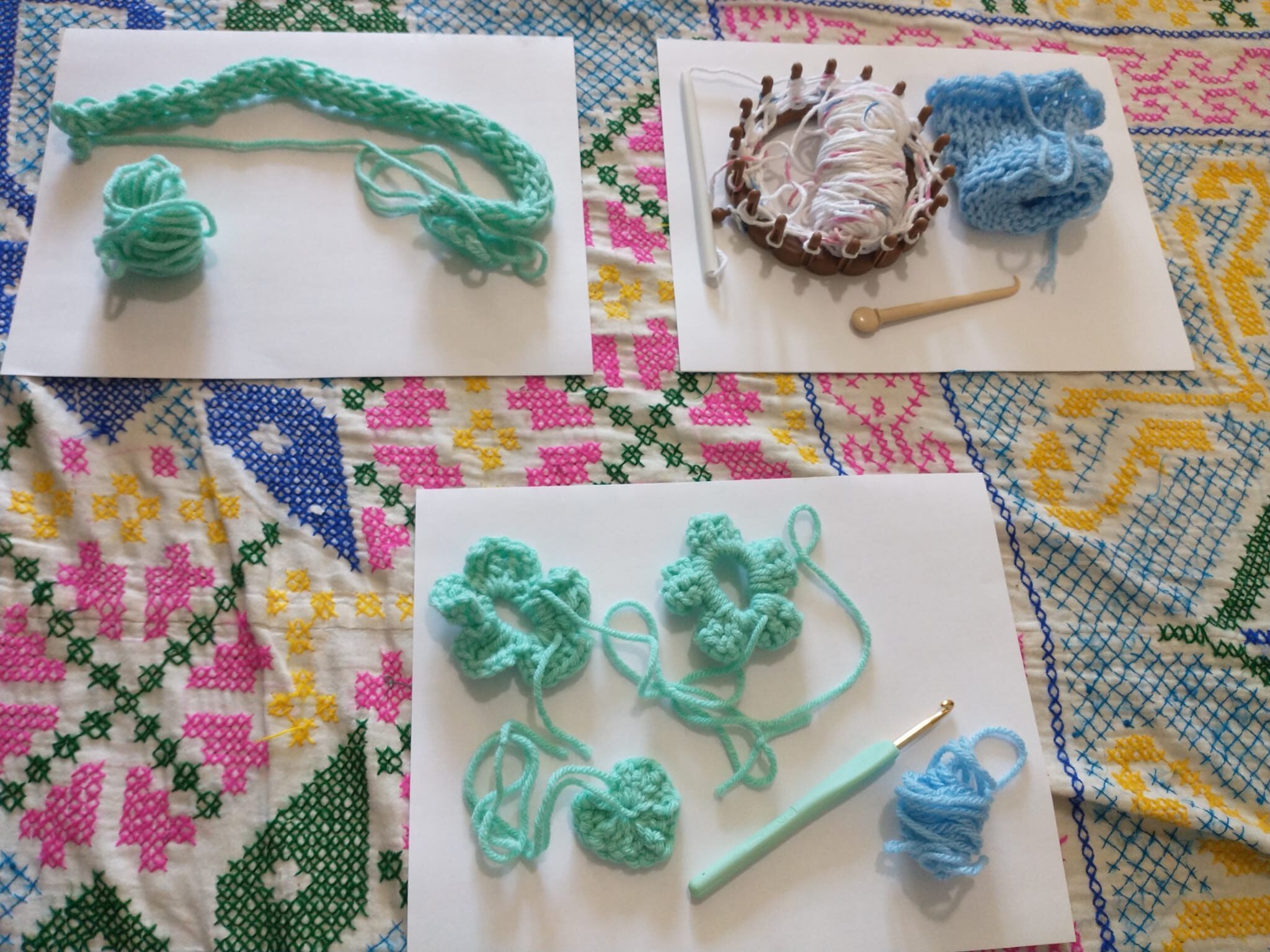 Crochet, Finger knitting, Loom knitting